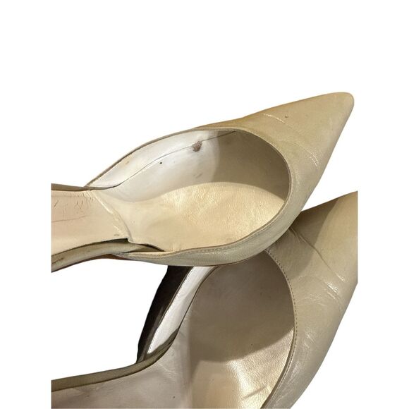 BALENCIAGA Pumps Heels Nude leather pointy toe Size 41 Very Worn Condition - Picture 3 of 8